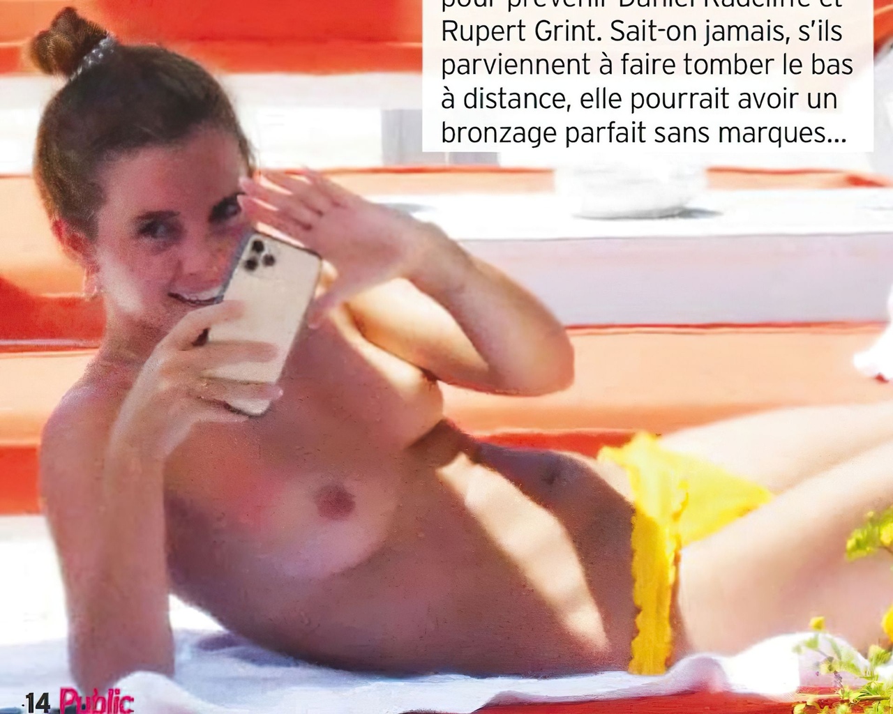 Эмма Уотсон (Emma Watson) голая на отдыхе в Италии, 04/08/2020.